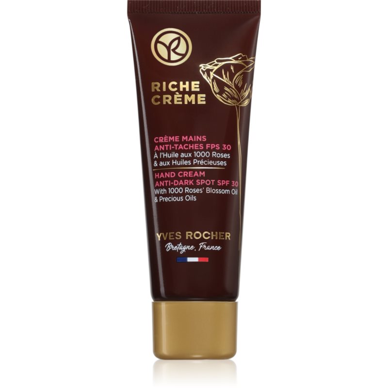 Yves Rocher Riche Créme krém na ruky proti pigmentovným škvrnám SPF 30 50 ml