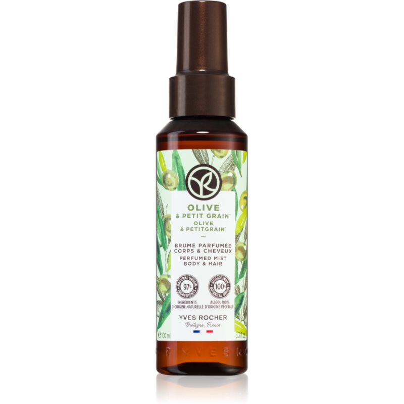 E-shop Yves Rocher Bain de Nature parfémovaný sprej na tělo a vlasy pro ženy Olive & Petit Grain 100 ml