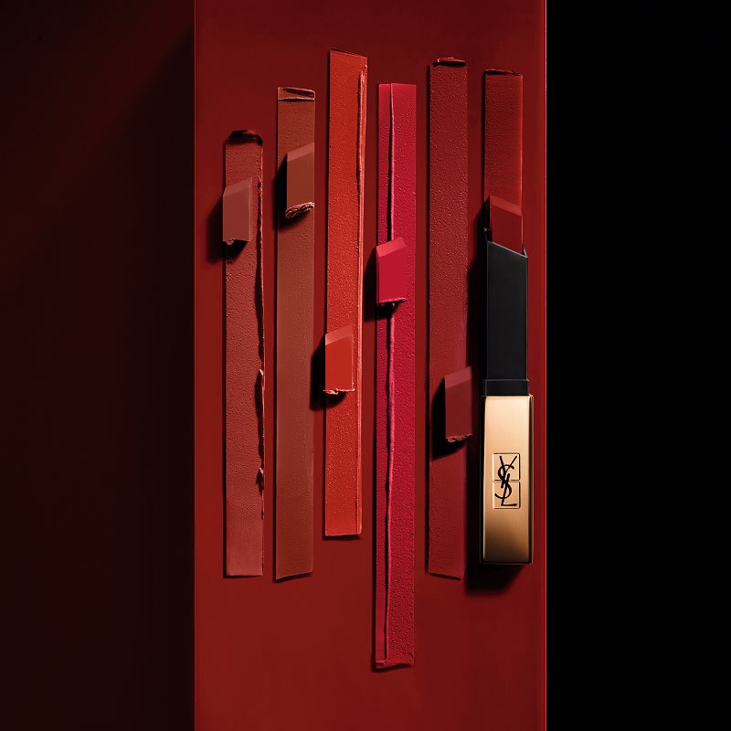 Yves Saint Laurent Rouge Pur Couture The Slim тонка матуюча помада з ефектом шкіри відтінок 9 Red Enigma 2,2 гр
