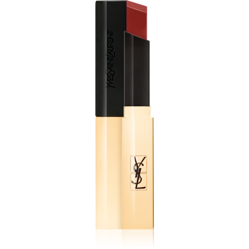 Yves Saint Laurent Rouge Pur Couture The Slim tenký zmatňujúci rúž s koženým efektom odtieň 33 Orange Desire 2,2 g