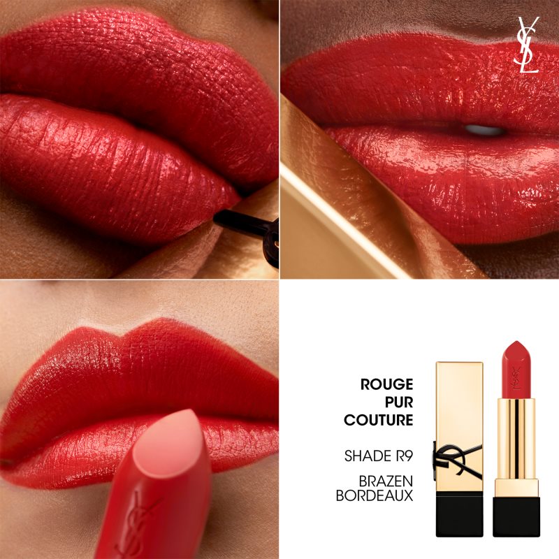 Yves Saint Laurent Rouge Pur Couture Lipstick For Women R9 Brazen Bordeaux 3,8 G