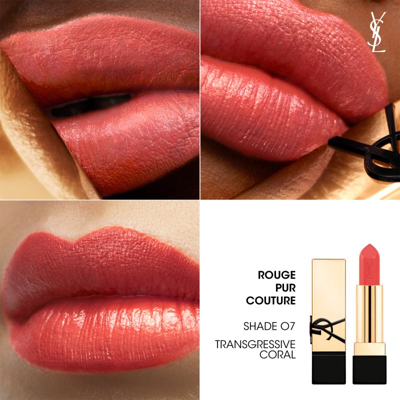 Yves Saint Laurent Rouge Pur Couture Lipstick For Women 07 Transgressive Coral 3,8 G