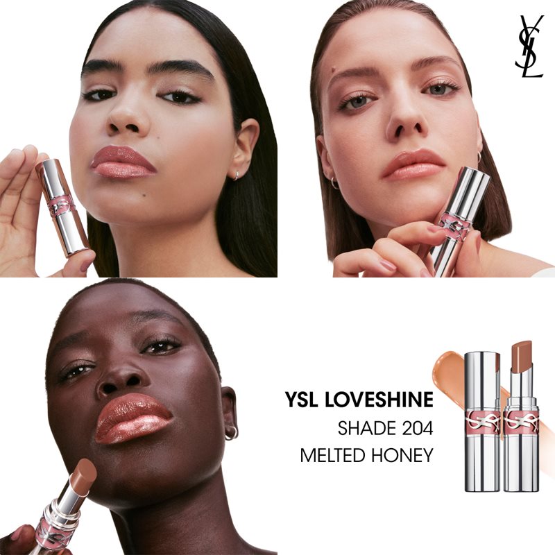 Yves Saint Laurent Loveshine Lipstick moisturising glossy lipstick for women 204 Melted Honey 3,2 g