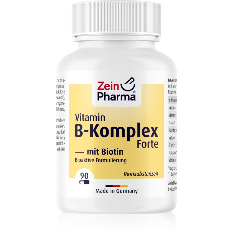 ZeinPharma Vitamin B Komplex + Biotin Forte Kapseln zur Förderung der physischen und mentalen Gesundheit 30 g