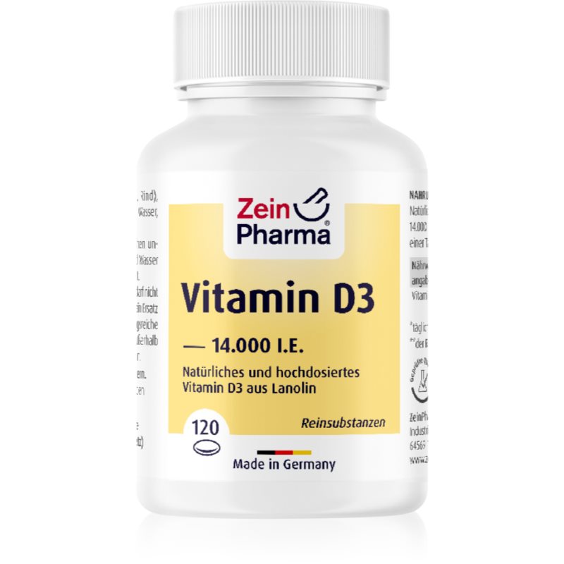 ZeinPharma Vitamin D3 Softgel-Kapseln 14.000 I.E. Kapseln zur Unterstützung des Immunsystems 52 g