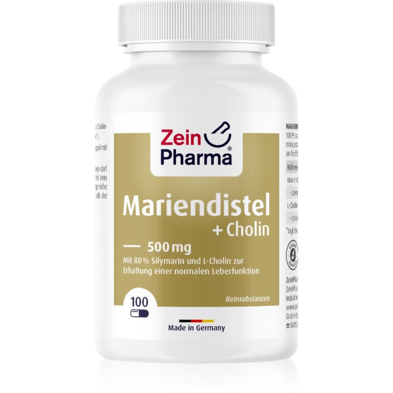 

ZeinPharma Mariendistel + Cholin 500 mg капсули для підтримки енергетичного метаболізму