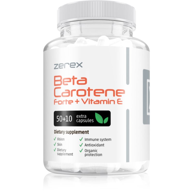 ZEREX Betakarotén Forte + Vitamín E - žiarivá a mladá pleť 60 kapsúl kúpite na Notino.sk