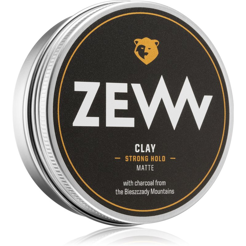 Zew For Men Charcoal Matte Clay tekstūros suteikiantis matinis plaukų molis su aktyvintosiomis anglimis Strong Hold 100 ml