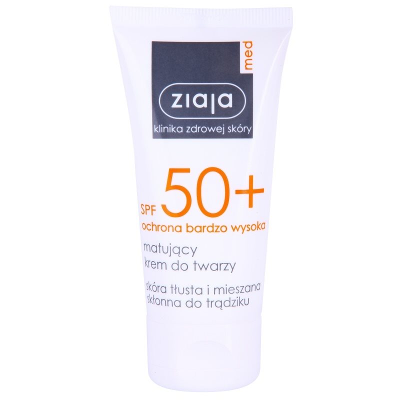 

Ziaja Med Protecting UVA + UVB сонцезахисний матуючий крем для обличчя SPF 50