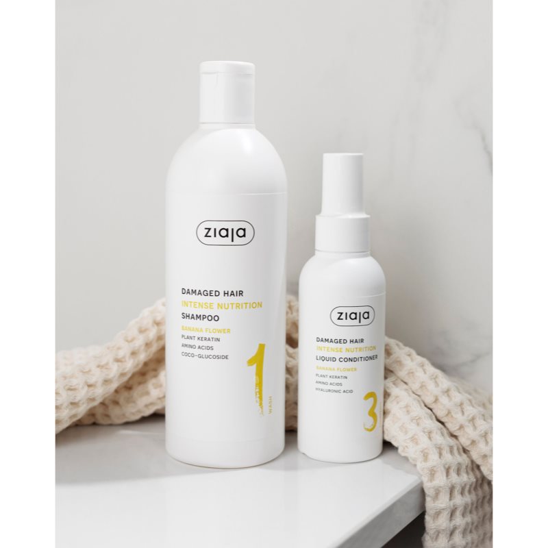 Ziaja Plant Essentials Banana Flower Shampoo mit ernährender Wirkung für beschädigtes Haar 400 ml