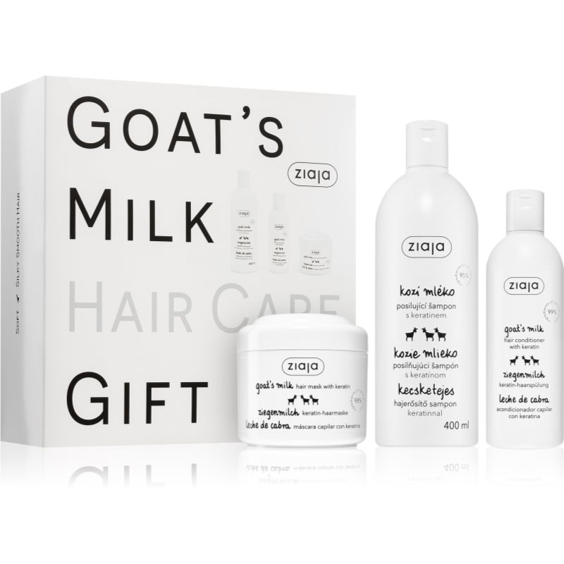 Ziaja Goat's Milk Presentförpackning för torrt och skadat hår 3 st. female