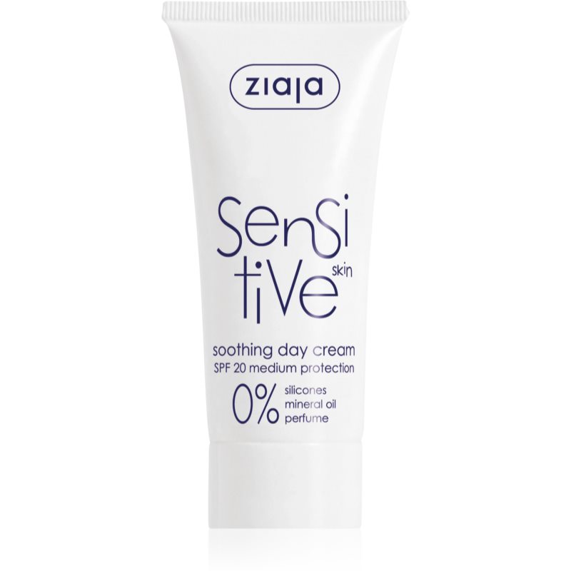 Ziaja Sensitive заспокоюючий крем для сухої шкіри з відчуттям свербіння SPF 20 50 мл
