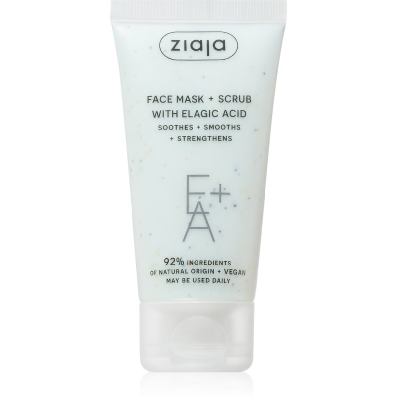 Ziaja Face Mask + Scrub with Elagic Acid peelingová maska 55 ml