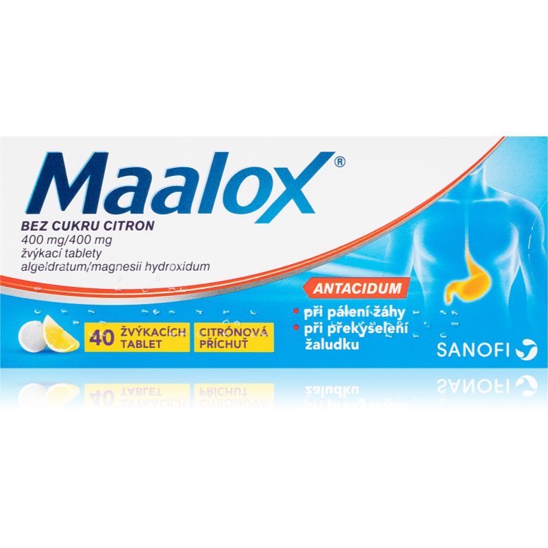 

Maalox Maalox bez cukru - citron жувальні таблетки для полегшення симптомів печії