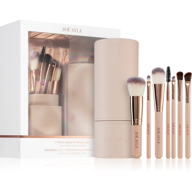 Zoe Ayla Makeup Brush Set 7 Piece makeup brush set with a pouch