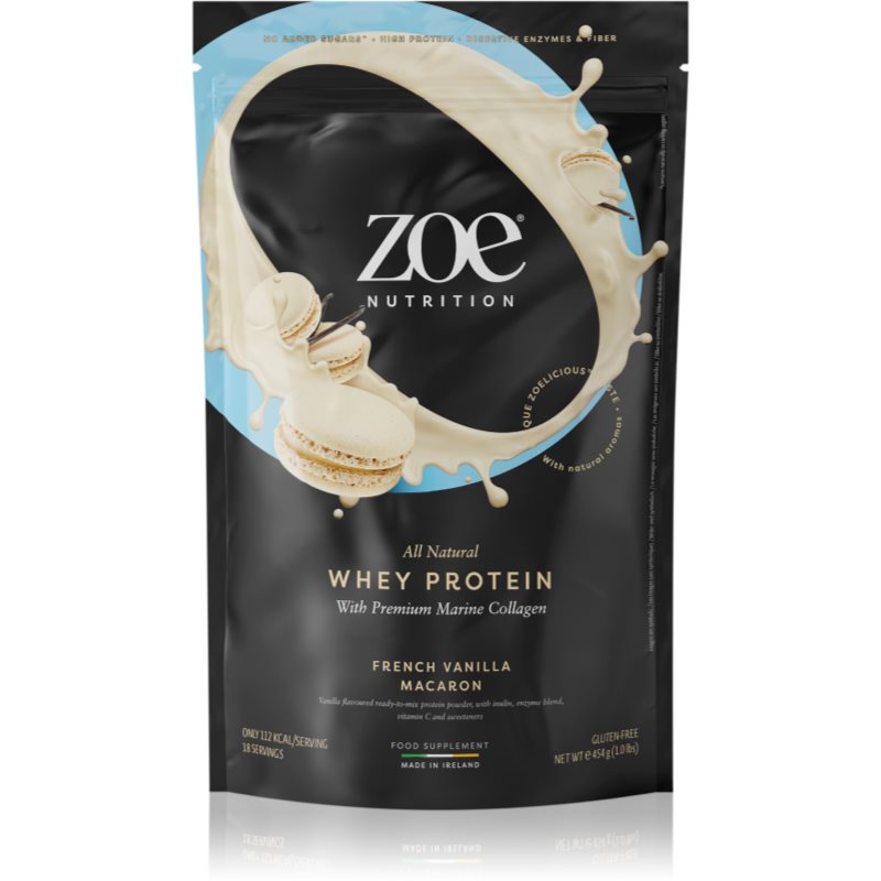 ZOE Whey Protein syrovátkový protein s kolagenem příchuť French Vanilla Macaron 454 g