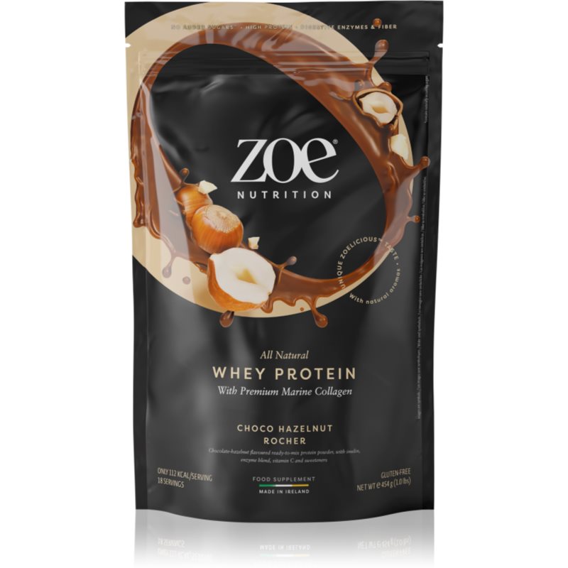 ZOE Whey Protein białko serwatkowe z kolagenem smak Choco Hazelnut Rocher 454 g