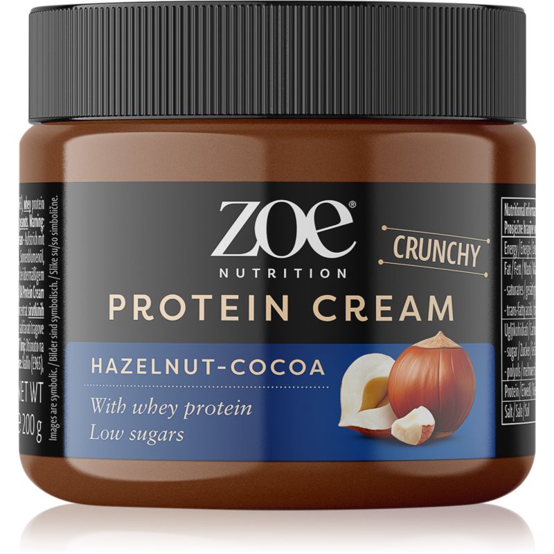 ZOE Protein Cream Crunchy ořechová pomazánka s proteinem příchuť Hazelnut Cocoa 200 g