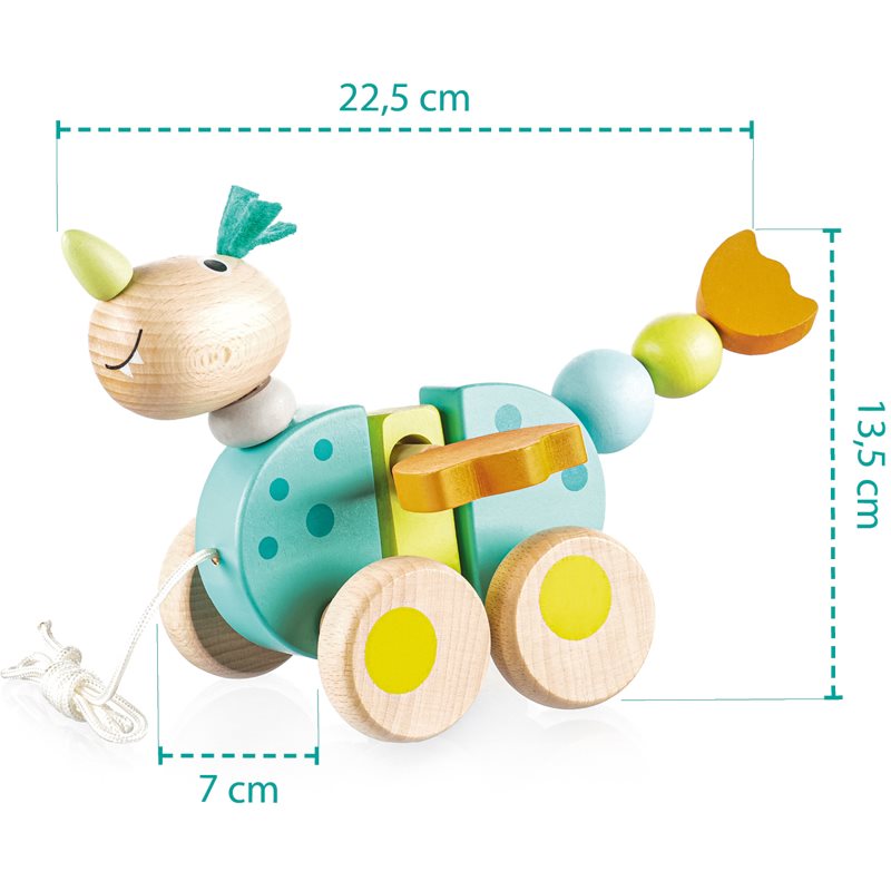 Zopa Wooden Pull Toy Squeaky Toy Wooden 1 Pc