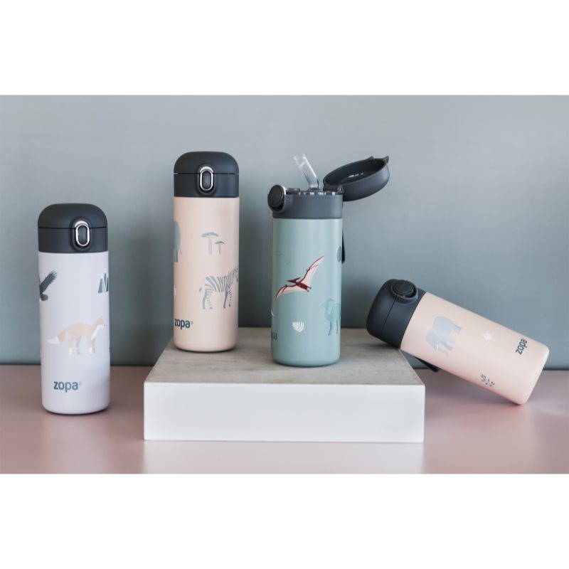 Zopa Thermo Bottle with Silicone Holder and Drinking Spout termoska s brčkem Safari 350 ml (obrázek 3)