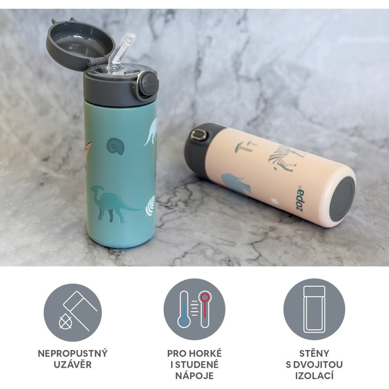 Zopa Thermo Bottle with Silicone Holder and Drinking Spout termoska s brčkem Safari 350 ml (obrázek 7)
