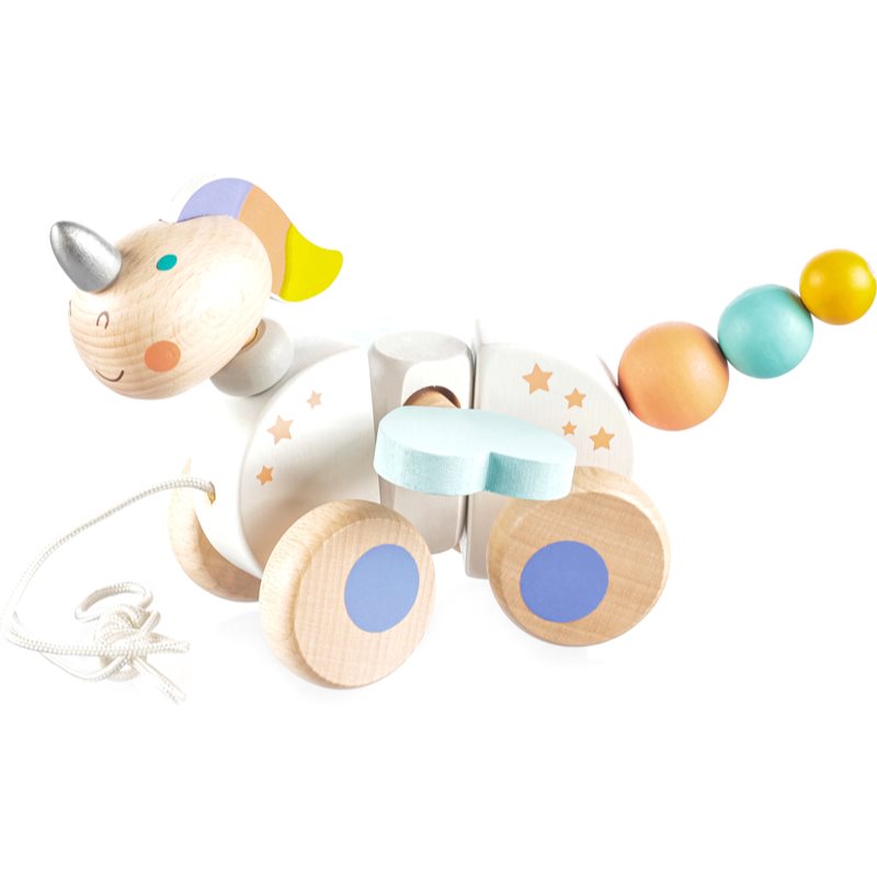 Zopa Wooden Pull Toy vlečna igrača iz lesa Unicorn 1 kos