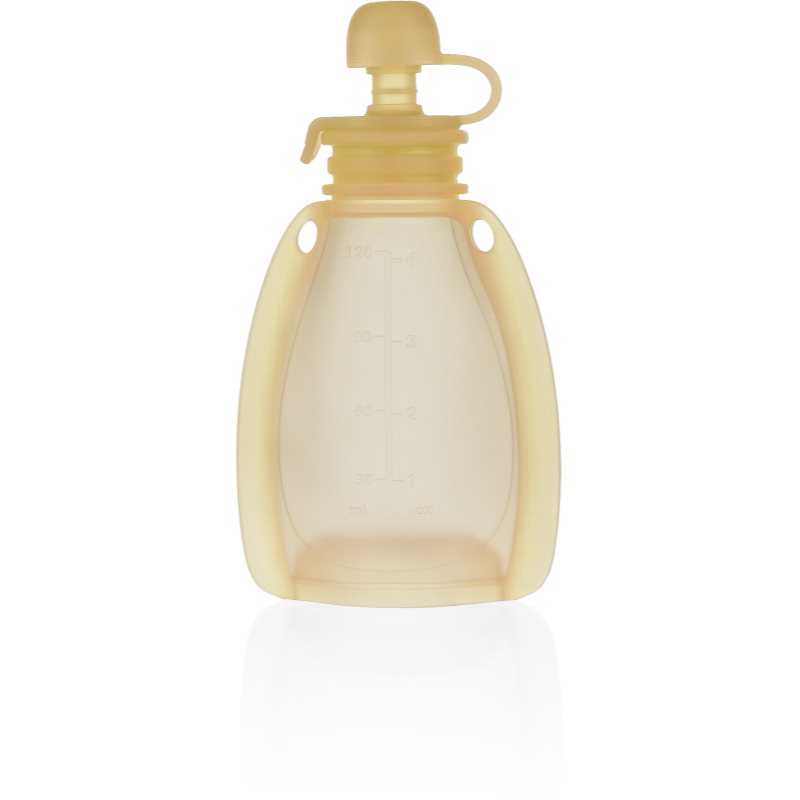 Zopa Silicone Refillable Baby Food Pouch knijpzakje 0 m+ Transparent Yellow 120 ml
