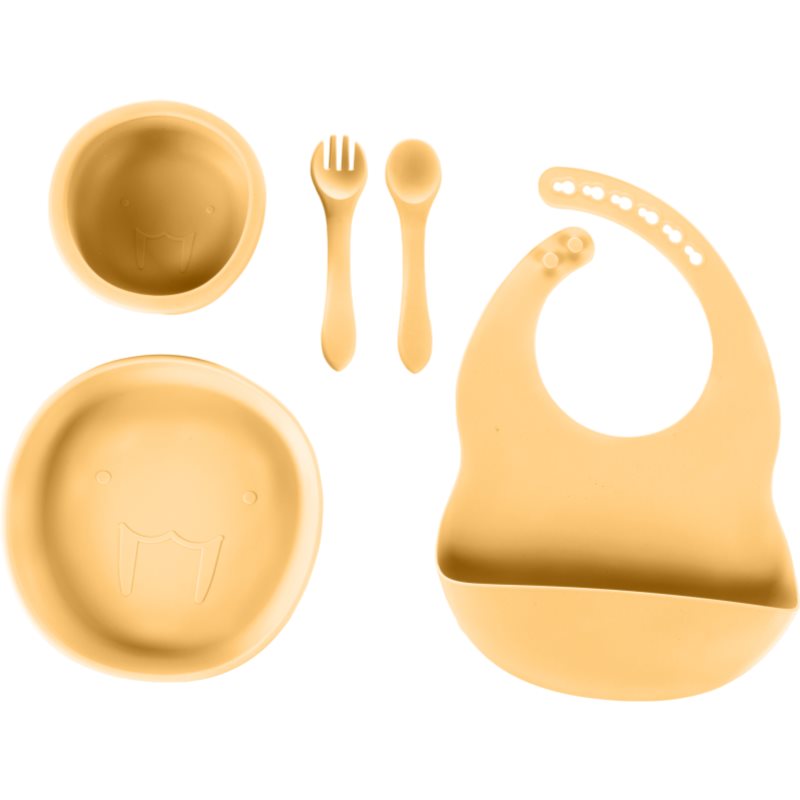 E-shop Zopa Silicone Set jídelní sada pro děti Mustard Yellow 1 ks