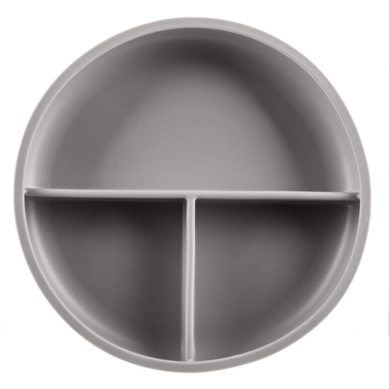 Zopa Silicone Divided Plate Divided Plate With Suction Cup Dove Grey 1 Pc