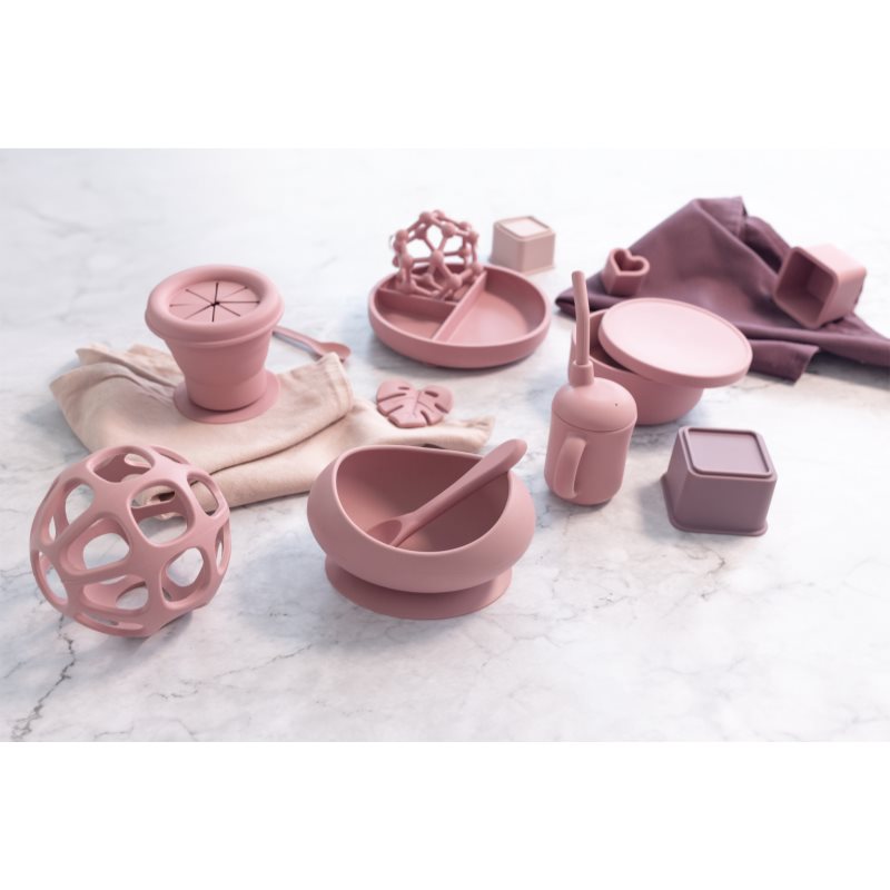 Zopa Silicone Tableware Set Dinnerware Set Old Pink 1 Pc