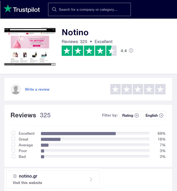 Notino.gr - Trustpilot