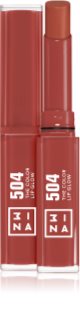 3INA The Color Lip Glow hydratisierender Lippenstift mit Glanz Farbton 504 - Medium, nude taupe 1,6 g