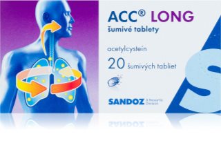 ACC ACC Long 600 mg šumivé tablety na uľahčenie vykašliavania hlienu z dýchacích ciest a zmiernenie kašľa 20 ks