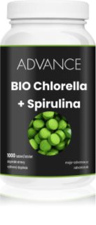 Advance Chlorella + Spirulina tabletták a szervezet méregtelenítésére és az immunrendszer támogatására 1000 db