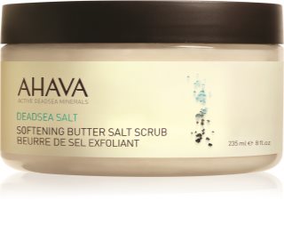 AHAVA Dead Sea Salt manteiga esfoliante suavizante com sal do Mar Morto 220 g