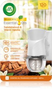 Air Wick Sandalwood & Warm Vanilla elektryczny odświeżacz powietrza z napełnieniem 19 ml