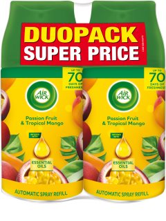 Air Wick Freshmatic Passion Fruit & Tropical Mango luftfrisker Genopfyldning Aroma DUO 2x250 ml