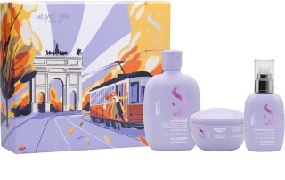 Alfaparf Milano Semi di Lino Smooth Holiday Kit Gavesæt Til uregerligt og kruset hår 3 stk.