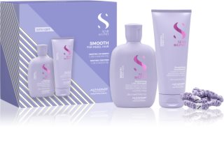 Alfaparf Milano Semi di Lino Smooth Duo Kit lahjasetti kurittomille ja pörröisille hiuksille 3 kpl