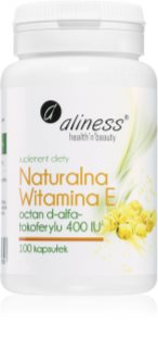 Aliness Witamina E naturalna 400 IU kapsułki na poprawę stanu skóry i włosów 100 caps.