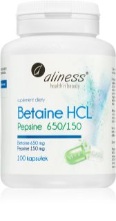 Aliness Betaina HCL + Pepsyna 650/150 mg kapsułki na wsparcie trawienia 100 caps.