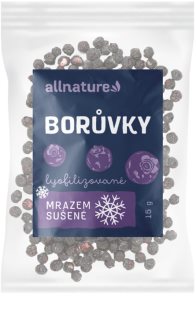 Allnature Čučoriedky sušené mrazom mrazom sušené ovocie 15 g