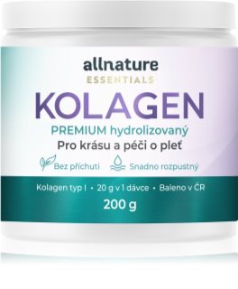 Allnature Kolagen Original Premium prášek na přípravu nápoje pro krásné vlasy, pleť a nehty 200 g