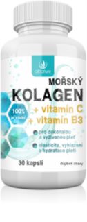 Allnature Mořský kolagen + vit. C + vit B3 kapsle pro hydrataci a vypnutí pokožky, krásné vlasy a nehty 30 cps