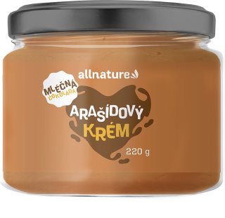 Allnature Arašídový krém s mléčnou čokoládou ořechová pomazánka s čokoládou