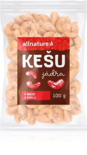 Allnature Kešu ořechy v medu a chilli pikantní ořechy 100 g