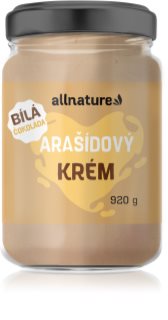 Allnature Arašidový krém s bielou čokoládou orechová nátierka s čokoládou