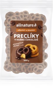 Allnature Preclíky v hořké čokoládě preclíky v polevě 500 g