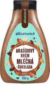 Allnature Arašídový krém s mléčnou čokoládou ořechová pomazánka s čokoládou
