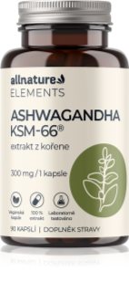 Allnature Elements Ashwagandha KSM-66 kapsle pro psychickou pohodu 90 cps